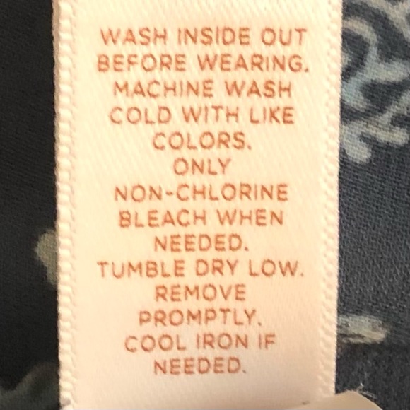 LC Lauren Conrad Blue Aqua Paisley Blouse, Boho, Size M - Picture 7 of 8